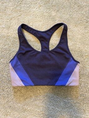Old Navy Colorblock Racerback Sports Bra - Navy, Blue & Light Pink